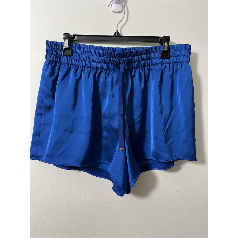 We're All Pretty Girls NEW WAPG Loni Blue Satin Drawstring Shorts L Athletic